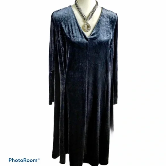 Amanda Uprichard Dress Velvet Fit Flare Gray 1X - Picture 7 of 11